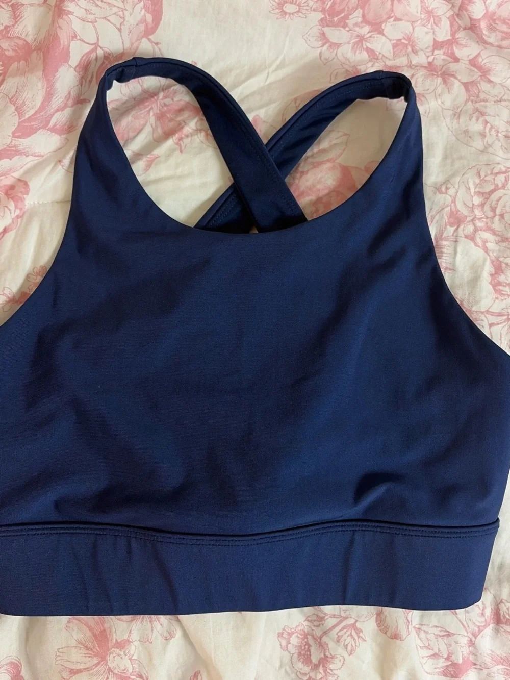 Fabletics Deep Navy Crisscross Back Sports Bra